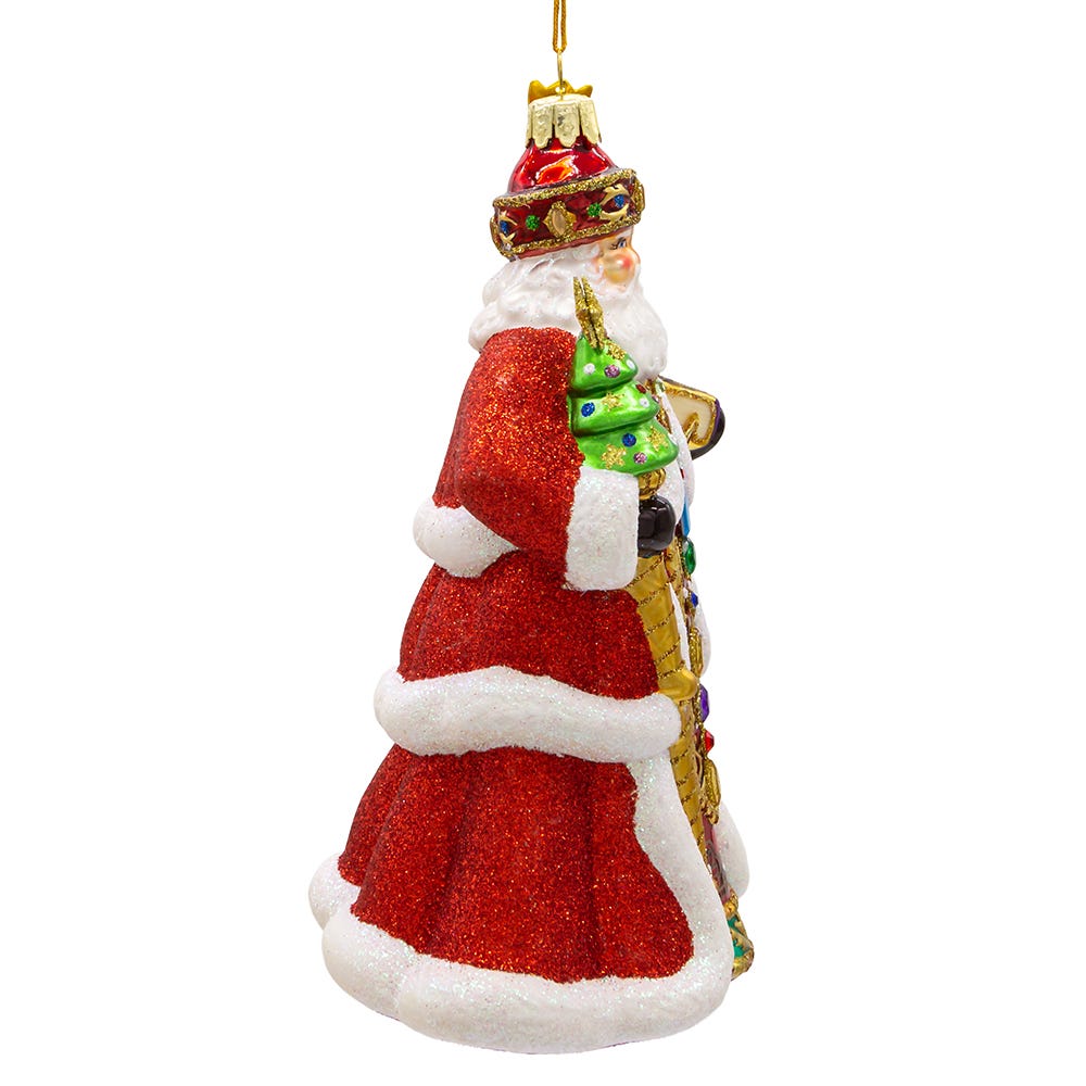 Kurt Adler 7-Inch Bellissimo Glass Red Santa Ornament